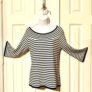 Tommy Hilfiger Big Round neckline Striped Long Bell kind Loose Sleeve Sweater